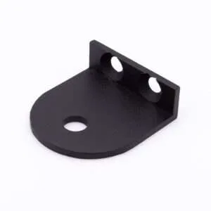 L-Type Cubicle Panel Bracket with cover plates (pack of 3) - Black