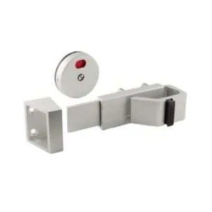 Cubicle Lock - Outer Indicator Bolt With Internal Latch/Catch - 19mm - Satin Anodised Aluminium