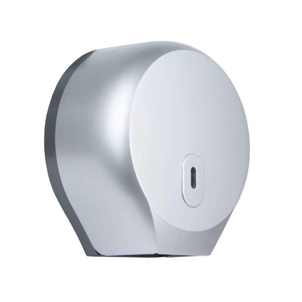 Mini Jumbo Toilet Roll Dispenser Silver